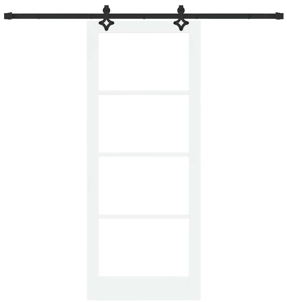 vidaXL Συρόμενη Πόρτα Χειροκίνητος Λευκό 86 x 211 cm Ξύλο και μέταλλο