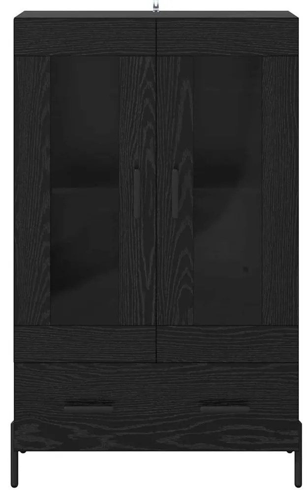 vidaXL Highboard με συρτάρι Corona Μαύρη Οξυά 69,5 x 31 x 115 εκ.