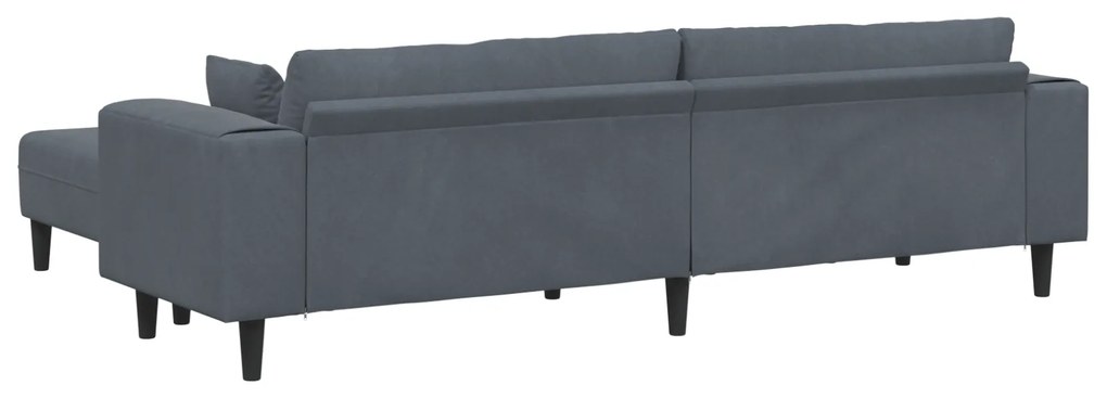 vidaXL Βελούδινος καναπές 3 pcs Σκούρο Γκρι 208 εκ. Βελούδο