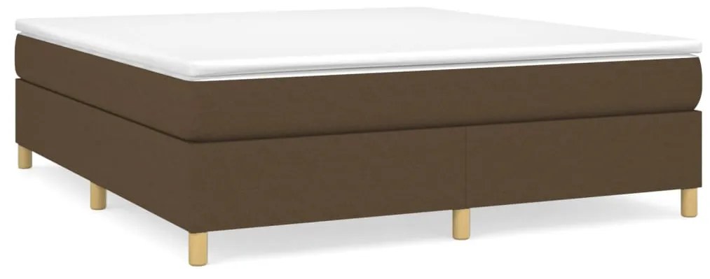 vidaXL Κρεβάτι Boxspring με Στρώμα Σκούρο Καφέ 180x200 εκ Υφασμάτινο