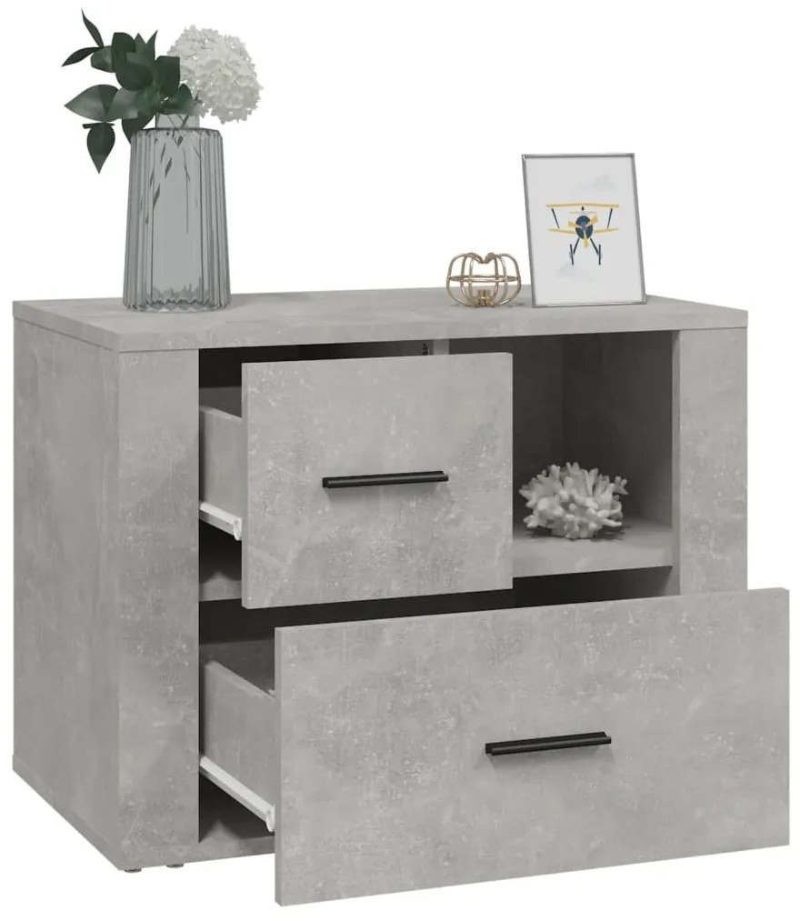 vidaXL Κομοδίνο Γκρι Σκυρ. 60x36x45 εκ. από Επεξεργασμένο Ξύλο