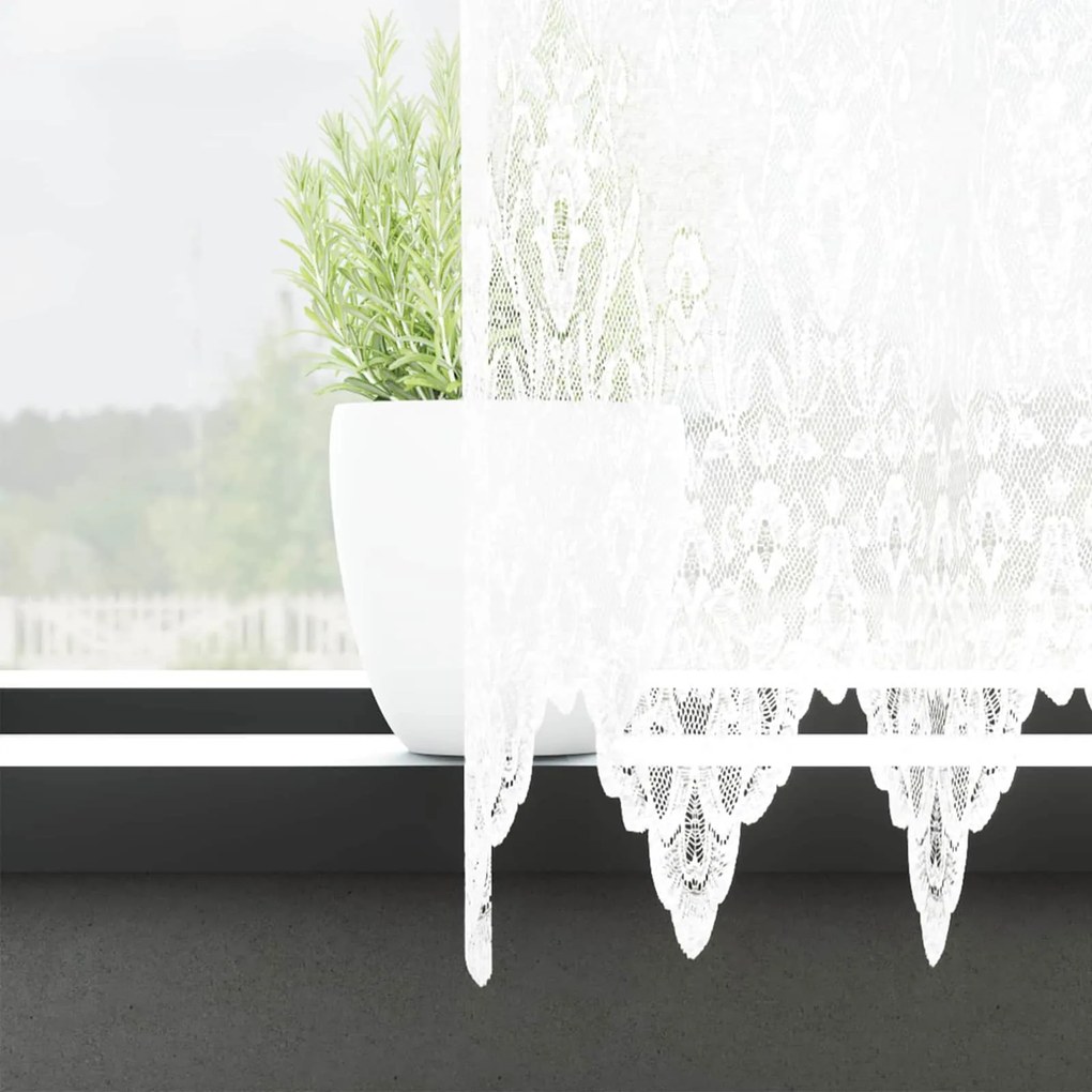 vidaXL Κουρτίνα Δαντέλας Λευκό 300 x 600 cm Πολυεστέρας