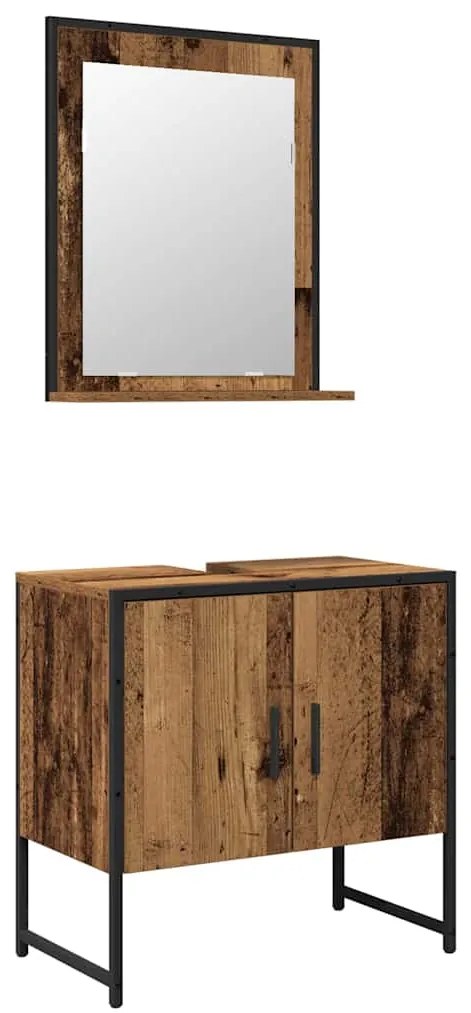 vidaXL Σετ Επίπλων Μπάνιου με αποθήκευση 2 pcs Καφέ 60 x 33 x 60 εκ