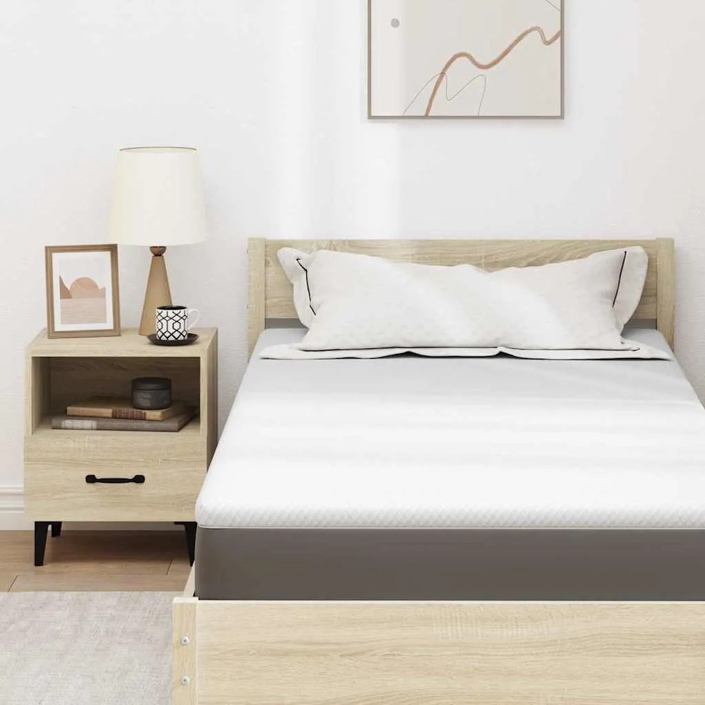 vidaXL Στρώμα επικάλυψης Λευκό 70 x 200 x 3.5 εκ Υφασμα Jacquard