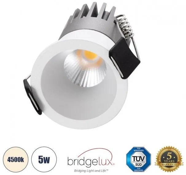 Χωνευτό Σποτ Downlight LED TrimLess 5W Λευκό-Φυσικό 4500K MICRO-S 60236 Globostar 60236 Λευκό