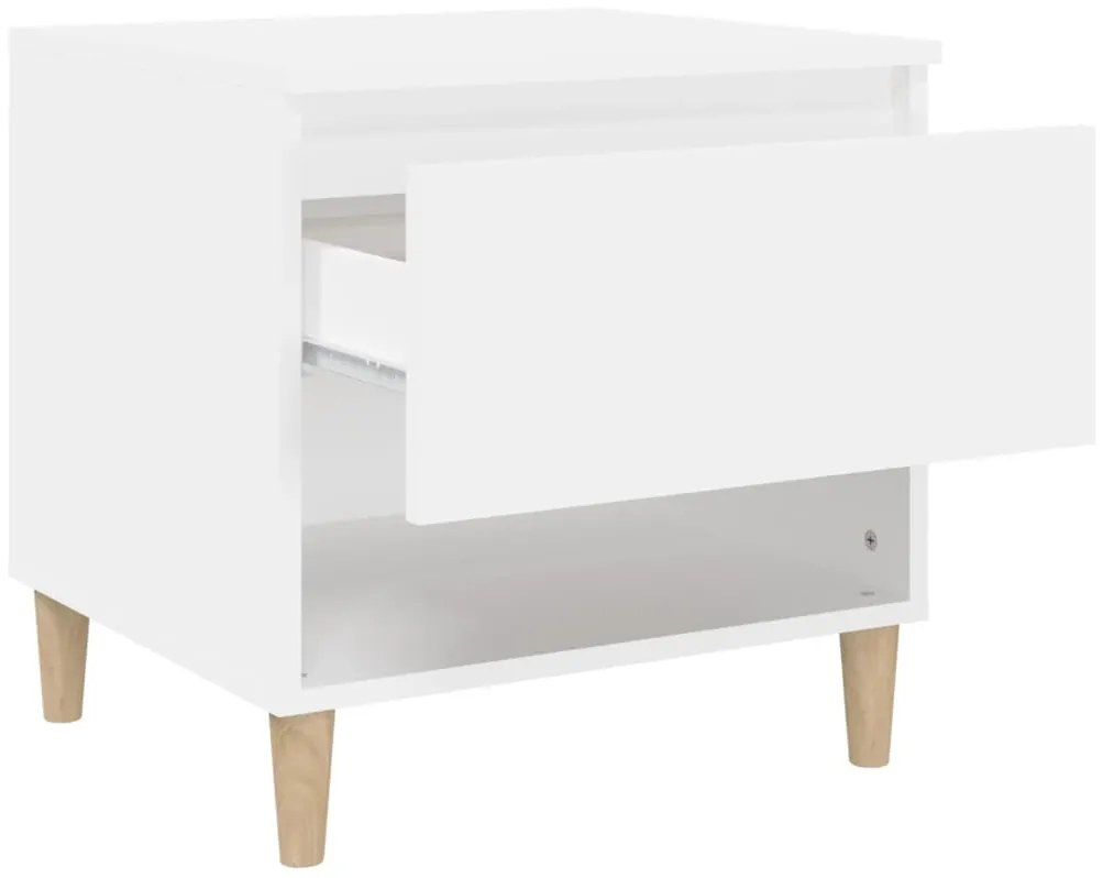 vidaXL Κομοδίνα 2 τεμ. Λευκά 50x46x50 εκ. από Επεξεργασμένο Ξύλο