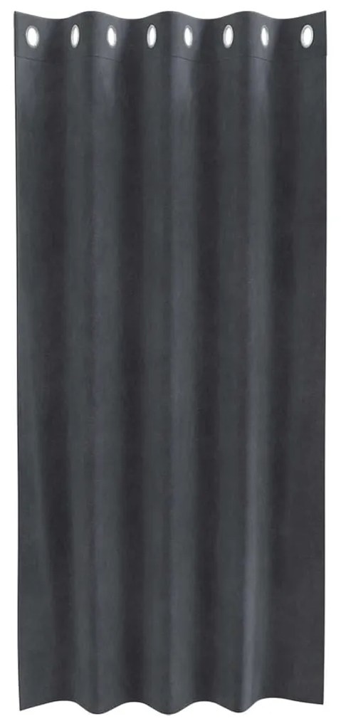 vidaXL Κουρτίνες με κουρτίνες 2 pcs Ανοιχτό γκρι 140 x 175 cm Βελούδο