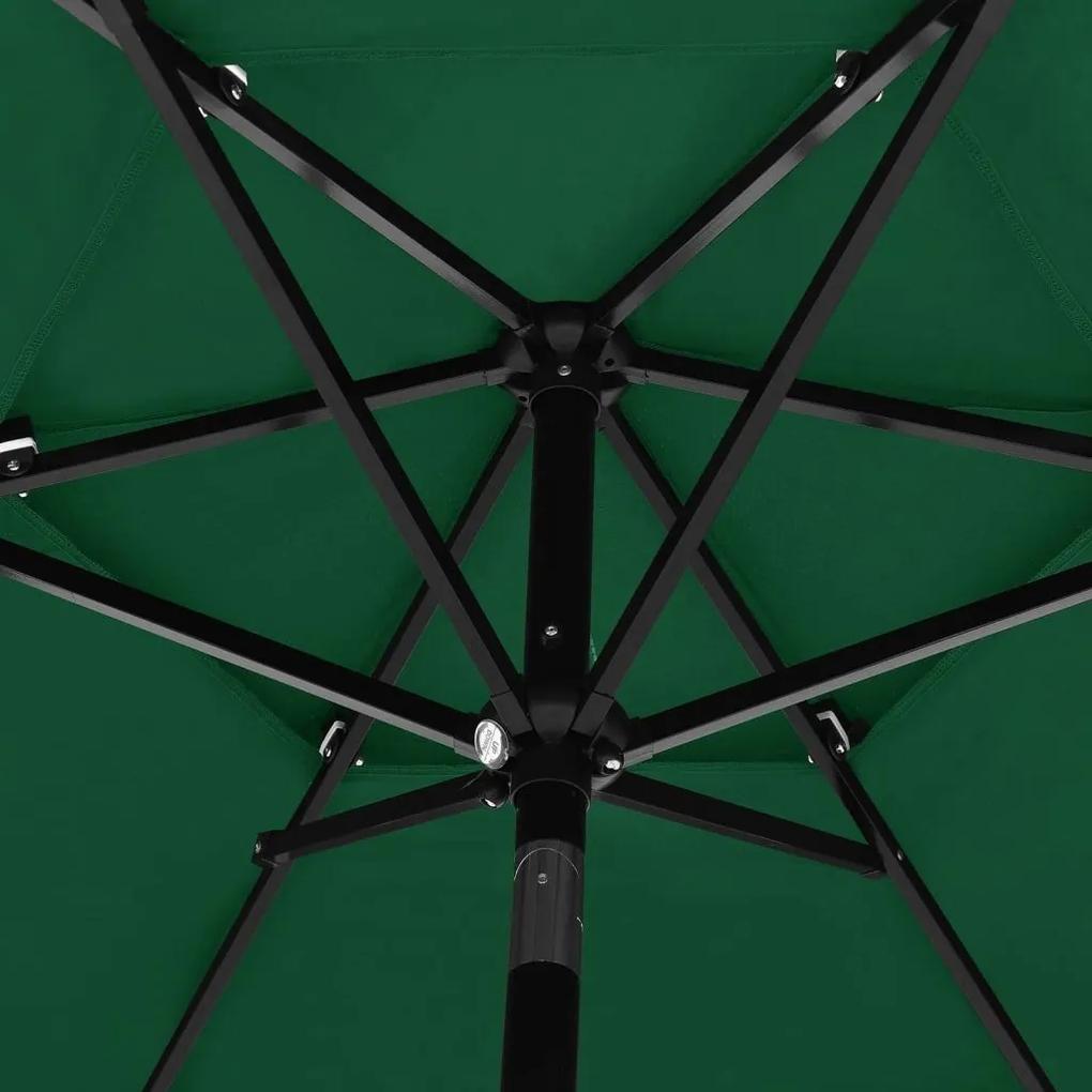 Ομπρέλα 3 Επιπέδων Πράσινη 2,5 μ. με Ιστό Αλουμινίου - Πράσινο