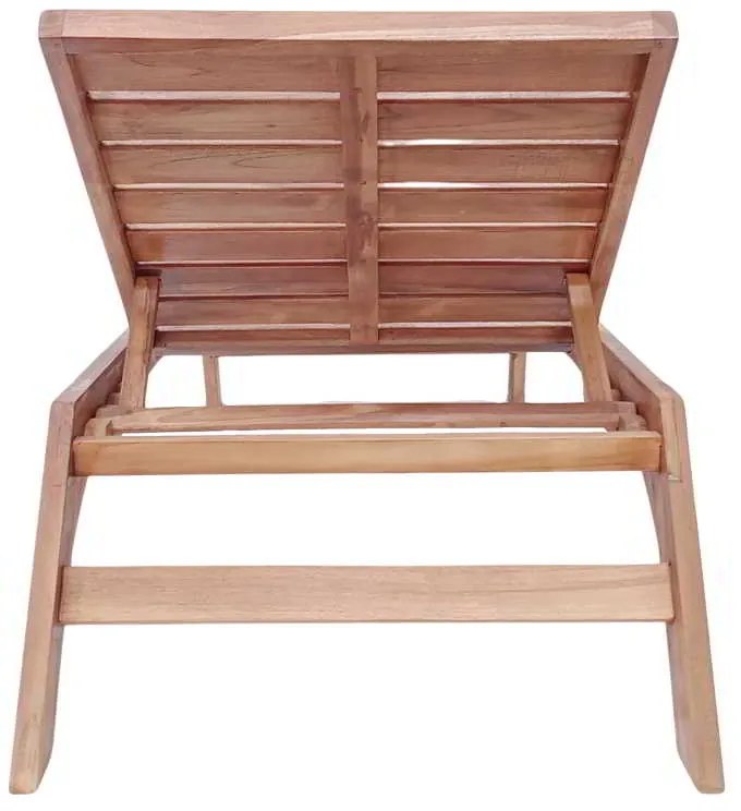 Ξαπλώστρα Melop pakoworld teak ξύλο σε φυσική απόχρωση 200x70x35εκ