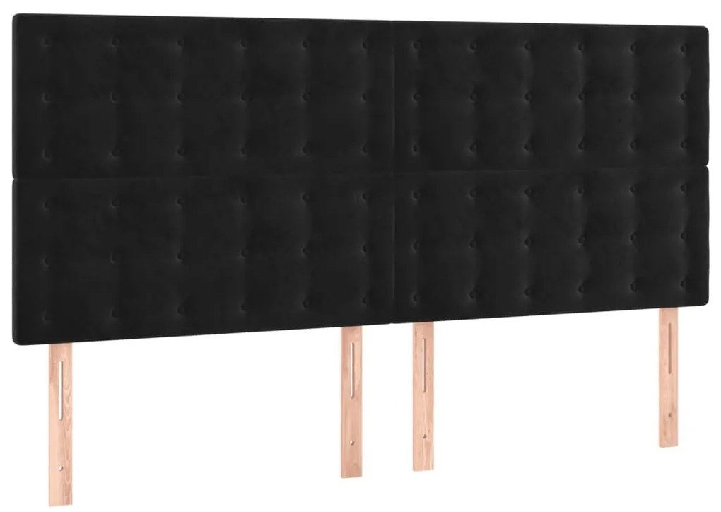 vidaXL Κεφαλάρι Κρεβατιού LED Μαύρο 160x5x118/128 εκ. Βελούδινο