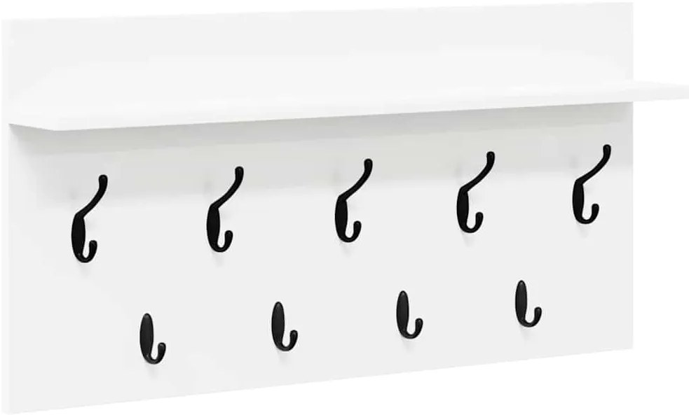 vidaXL Τοίχου Κρεμάστρα Λευκό 80 x 40 x 12 cm Επεξεργασμένο ξύλο