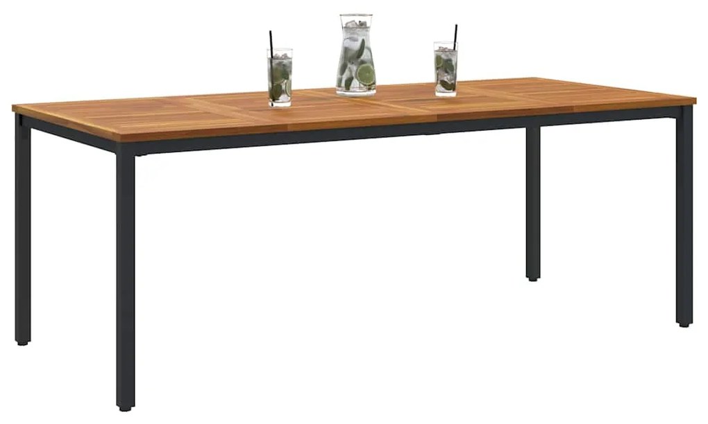 vidaXL Υπαίθρια Τραπέζια Φυσικό και μαύρο 200 x 90 x 75 cm