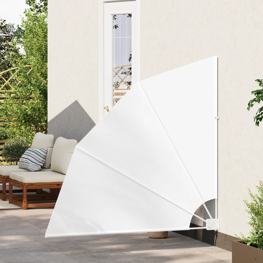vidaXL Αδιάφανο σκίαστρο μπαλκονιού Λευκό 140 x 140 cm ύφασμα