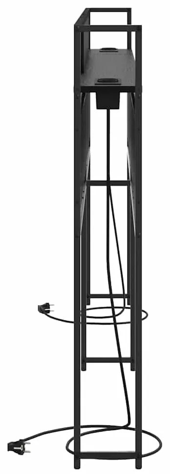 vidaXL Κεφαλάρι Αποθήκης Μαύρη δρυς 180 cm Επεξεργασμένο ξύλο