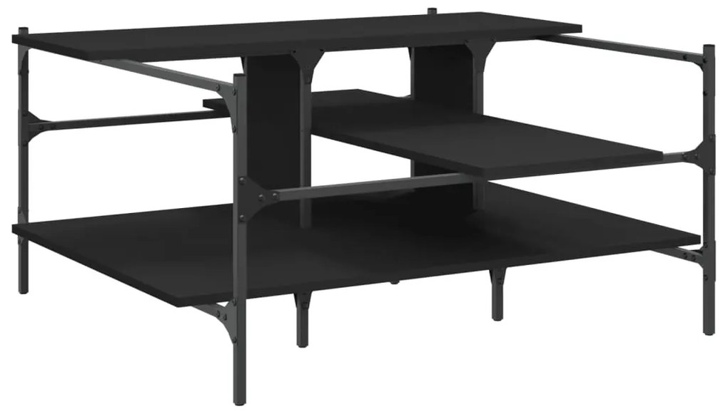 vidaXL Τραπεζάκι Σαλονιού Μαύρο 100x100x48,5 εκ. Επεξεργασμένο Ξύλο