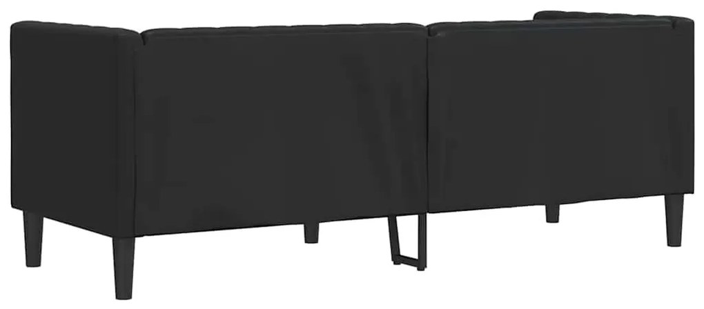 vidaXL Καναπές Chesterfield Μαύρο 194 x 74.5 x 70.5 εκ. Τεχνητό δέρμα
