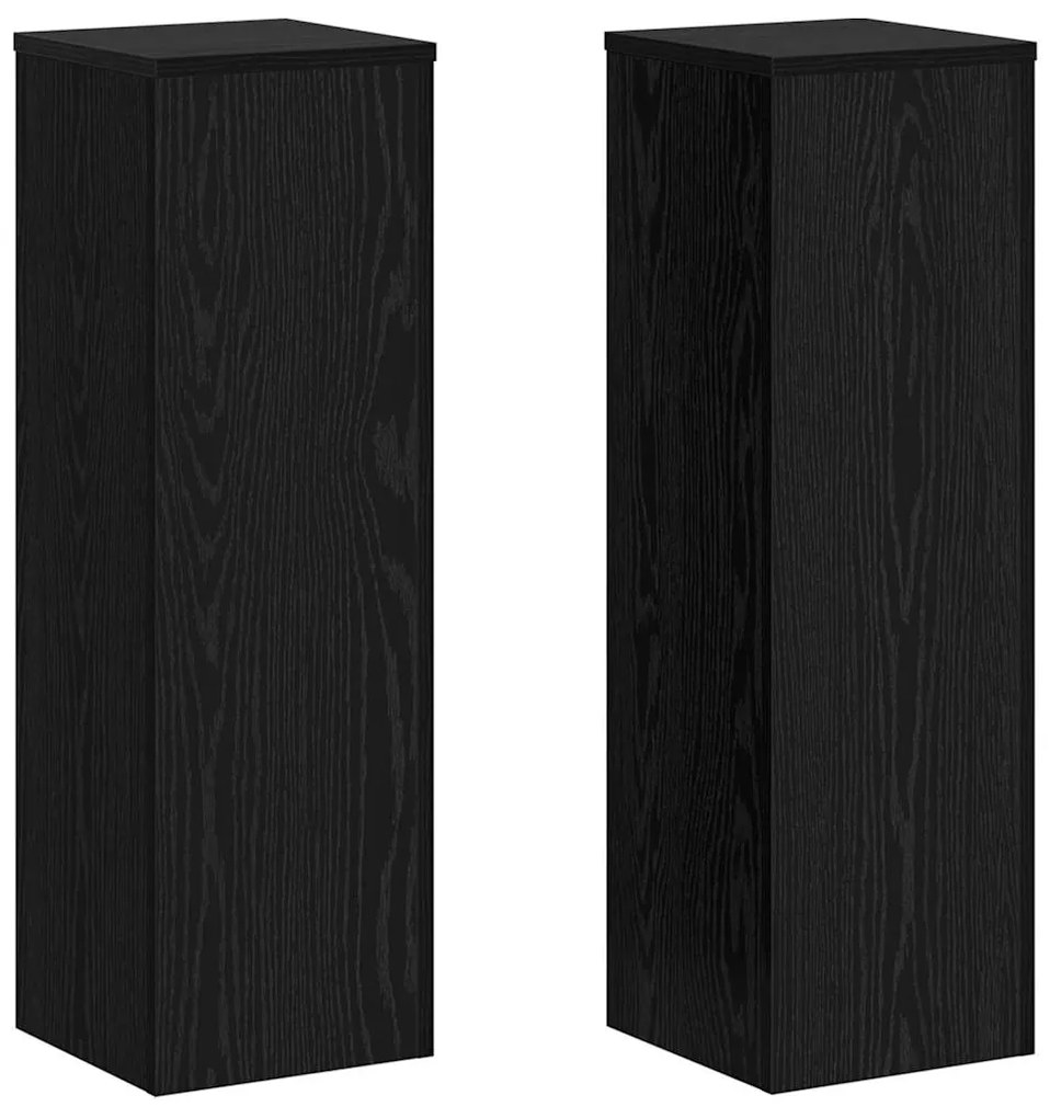 vidaXL Βάση φυτών 2 pcs Μαύρη δρυς 25 x 25 x 80 cm Επεξεργασμένο ξύλο