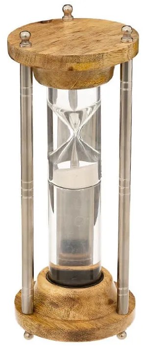 Διακοσμητική κλεψύδρα Rana Atmosphera με ξύλινη βάση και διαστάσεις 9.5x9.5x25cm
