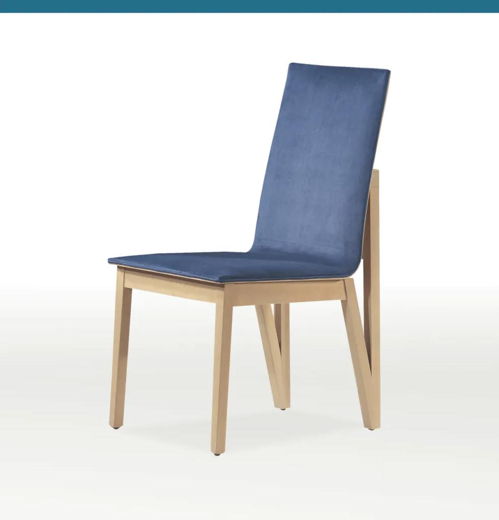 Ξύλινη-βελούδινη καρέκλα Saturn μπλε-καφέ 91x43,5x52x45cm, FAN1234