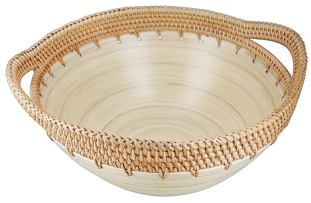Μπολ ArteLibre Εκρού Μπαμπού/Rattan 34.5x30x15cm-05161172