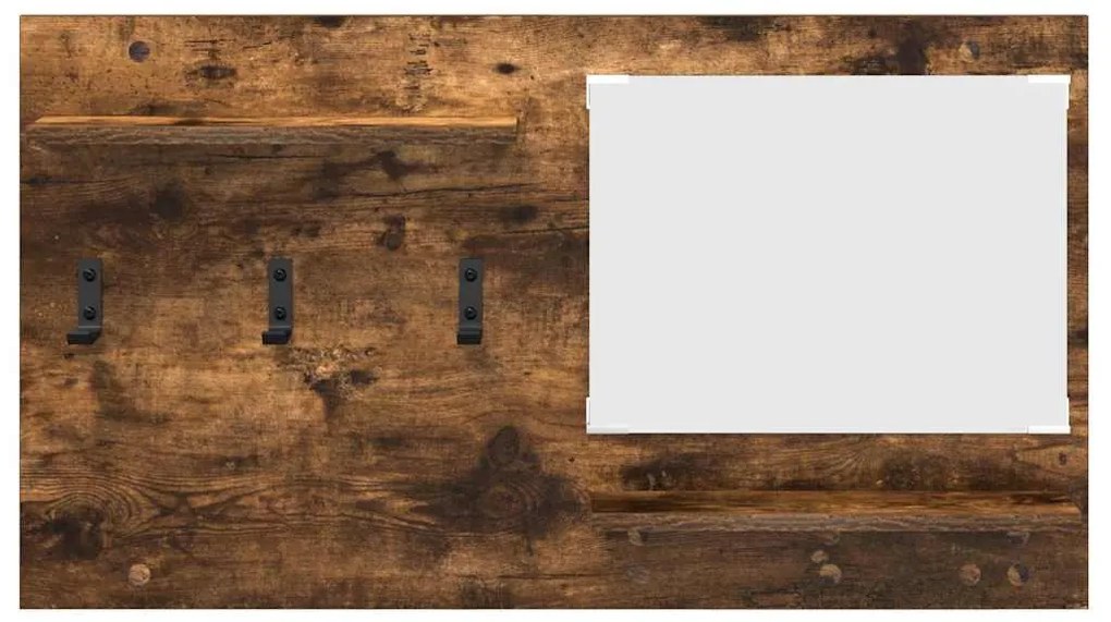 vidaXL Τοίχου Κρεμάστρα με ράφι Καπνιστό Δρύς 90 x 10 x 50 εκ.