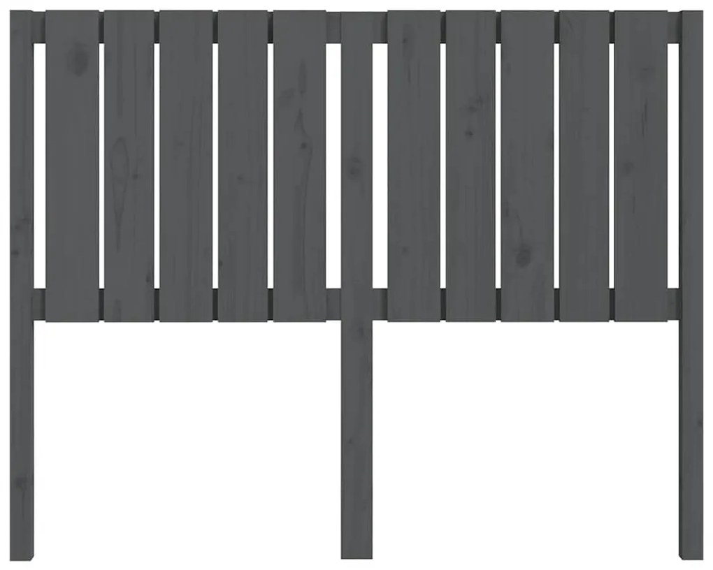 vidaXL Κεφαλάρι Κρεβατιού Γκρι 125,5 x 4 x 100 εκ. Μασίφ Ξύλο Πεύκου