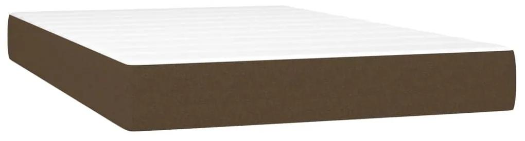 Κρεβάτι Boxspring με Στρώμα Σκούρο Καφέ 120x200 εκ. Υφασμάτινο - Καφέ