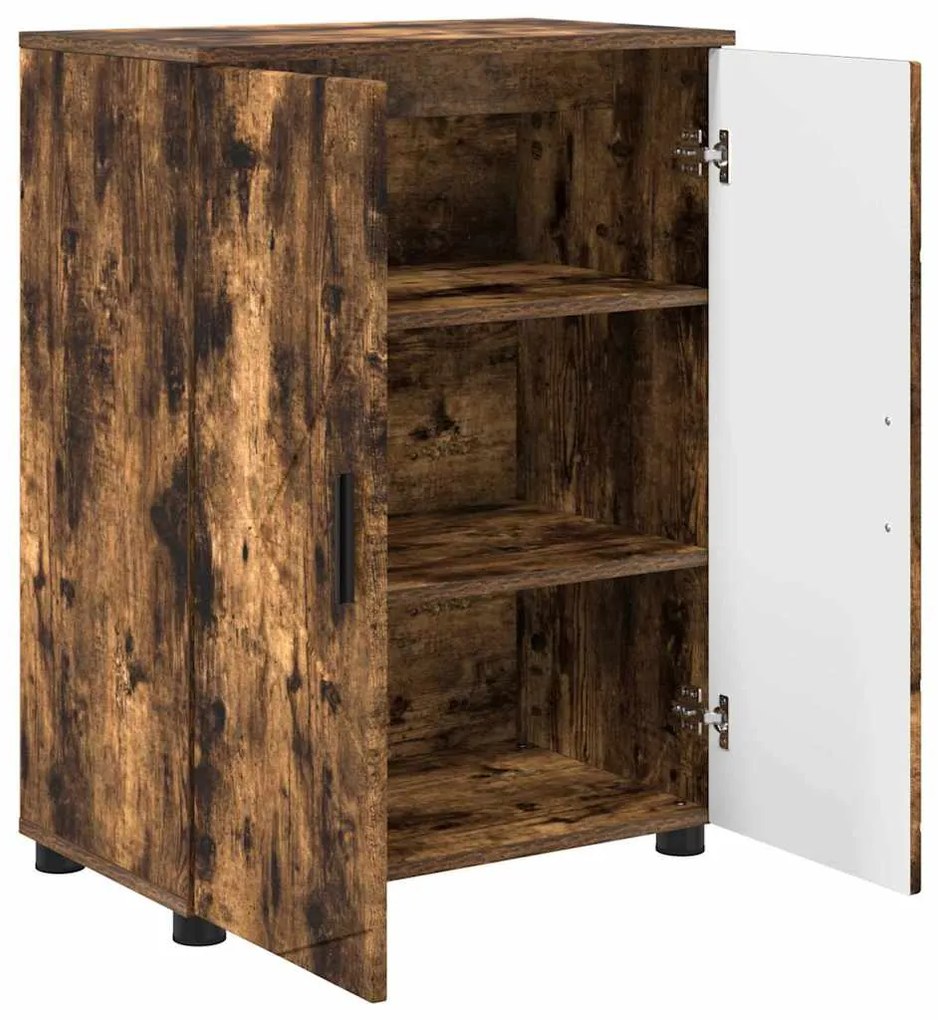 vidaXL Ντουλάπι Μπάνιου με αποθήκευση Καπνιστό Δρύς 60 x 35 x 80 εκ