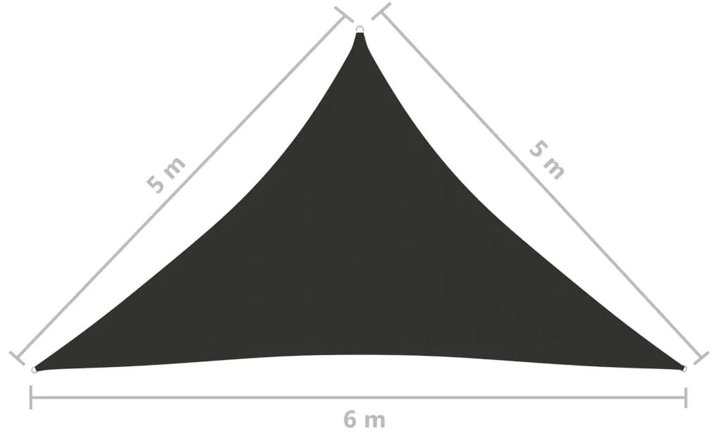 vidaXL Πανί Σκίασης Τρίγωνο Ανθρακί 5 x 5 x 6 μ. από Ύφασμα Oxford