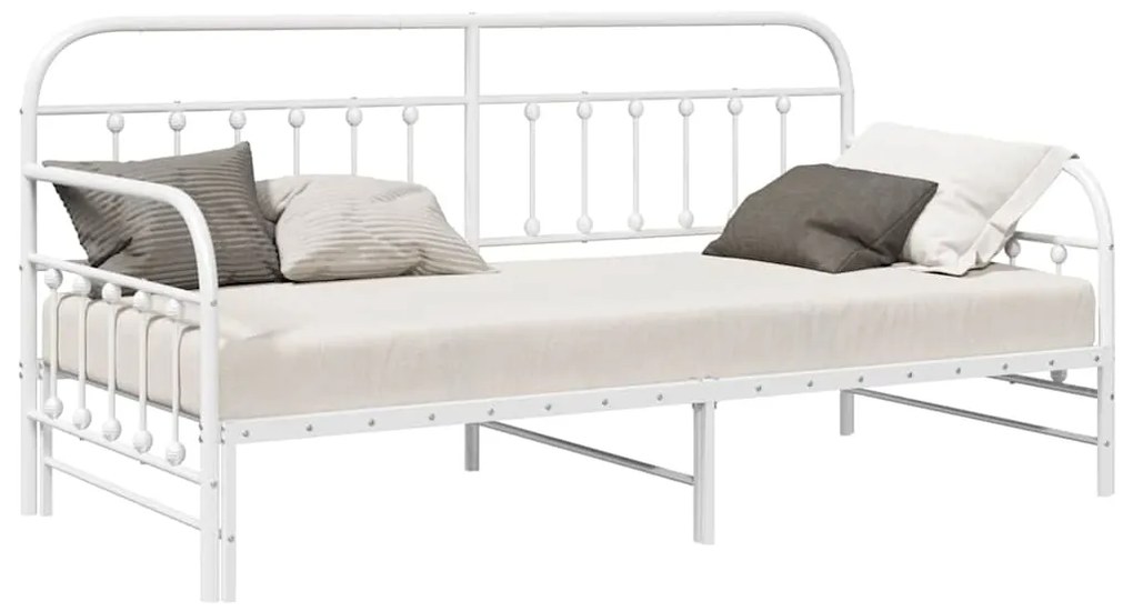 vidaXL Σκελετός κρεβατιού ημέρας Λευκό 90 x 200 cm