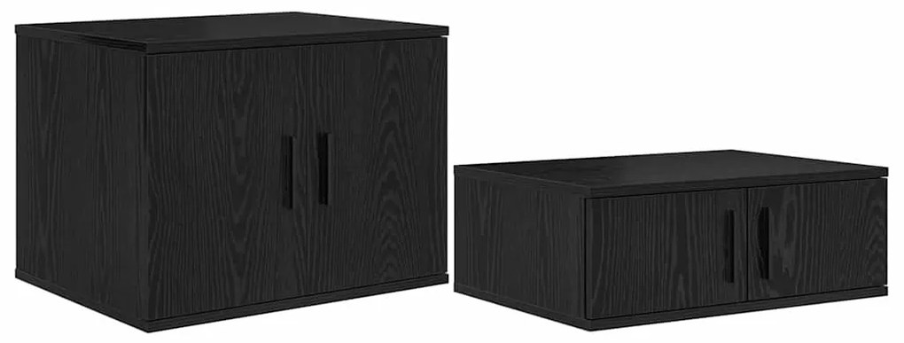 vidaXL Ντουλάπι αποθήκευσης 2 pcs Μαύρη Οξυά 103 x 41 x 40 εκ
