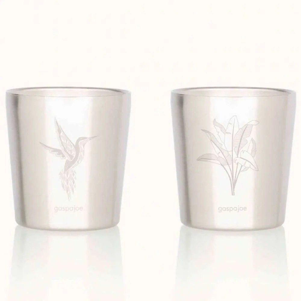 Φλυτζάνια Espresso Arty Banana/Hummingbird (Σετ 2Τμχ) GSJASET5 7x7cm 180ml Inox Gaspajoe Stainless Steel