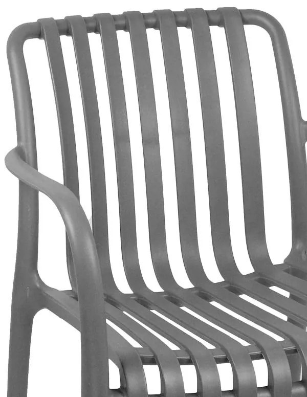 Καρέκλα - Πολυθρόνα Zoi C006 pp σε ανθρακί απόχρωση 58.5x54x80 εκ. 58.5x54x80 εκ.