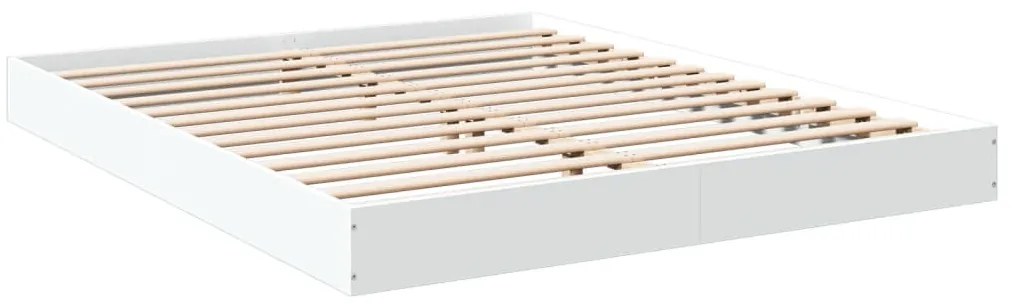 vidaXL Πλαίσιο Κρεβατιού Λευκό 160x200 εκ. Επεξεργασμένο Ξύλο