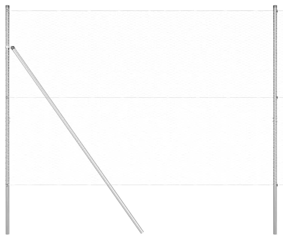 vidaXL Φράχτης με Στήλες. Ασημί 1.6 x 25 m Ατσάλι με επικάλυψη PVC