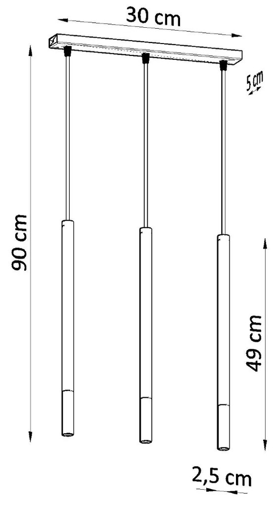 Sollux Κρεμαστό φωτιστικό Mozaica 3,ατσάλι,3xG9/12w,μαύρο,χρωμίου