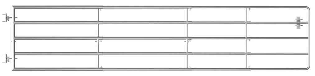 vidaXL Πόρτα Αγροκτήματος με 5 Μπάρες Ασημί (150-400)x90 εκ. Ατσάλινη
