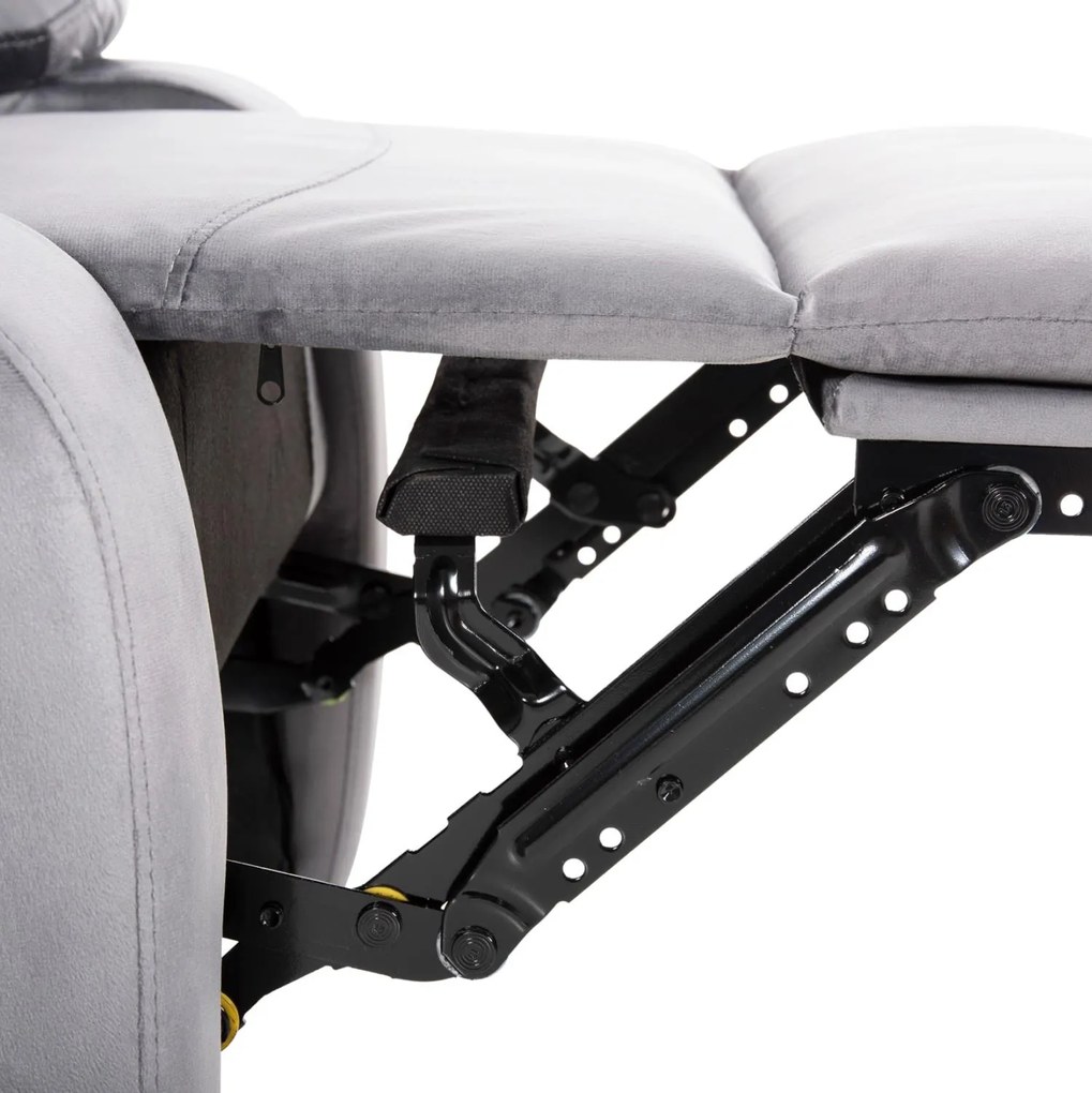 Πολυθρόνα YASUMU RELAX C9783.01 Γκρί Βελούδο 80x93x100Υεκ. 80x93x100 εκ.
