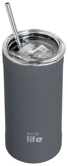 Ecolife Θερμός - Ποτήρι Για Καφέ Ανοξείδωτο 500ml Γκρι 33-BO-4127