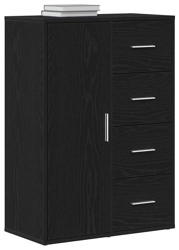 vidaXL Πλαϊνό γραφείο Μαύρη Οξυά 60 x 31 x 84 εκ. Επεξεργασμένο ξύλο