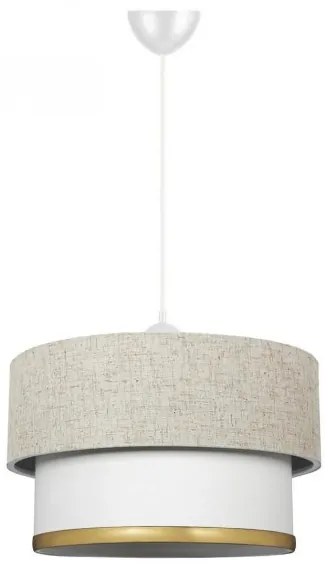 FOCUS 204-0100 Μοντέρνο Κρεμαστό Φωτιστικό Kαπέλο Μονόφωτο 1 x E27 IP20 Λευκό Ύφασμα-Μ30 x Π30 x Υ70cm Globostar-204-0100-Λευκό 204-0100