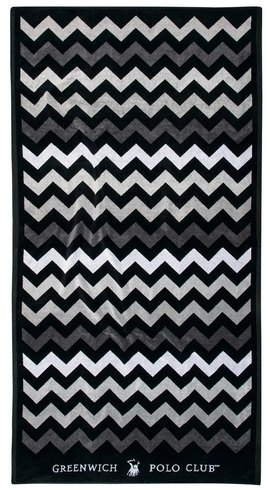 Πετσέτα Θαλάσσης 4007 Black-Grey Greenwich Polo Club Θαλάσσης 90x180cm 100% Cotton