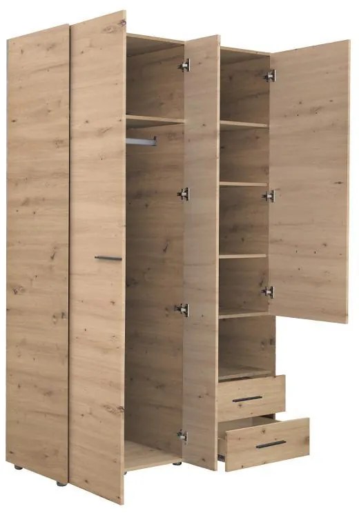 Ντουλάπα Leon με Καθρέφτη 3K2FO Artisan Oak 127.5x55x205.5 εκ. 127.5x55x205.5 εκ.