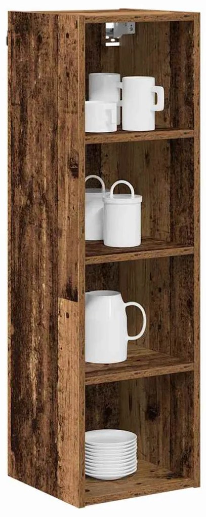 vidaXL Κρεμαστό ντουλάπι με αποθήκευση Παλιό ξύλο 30 x 29,5 x 100 εκ.