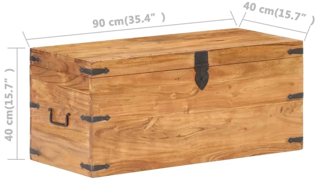 vidaXL Μπαούλο 90 x 40 x 40 εκ. από Μασίφ Ξύλο Ακακίας