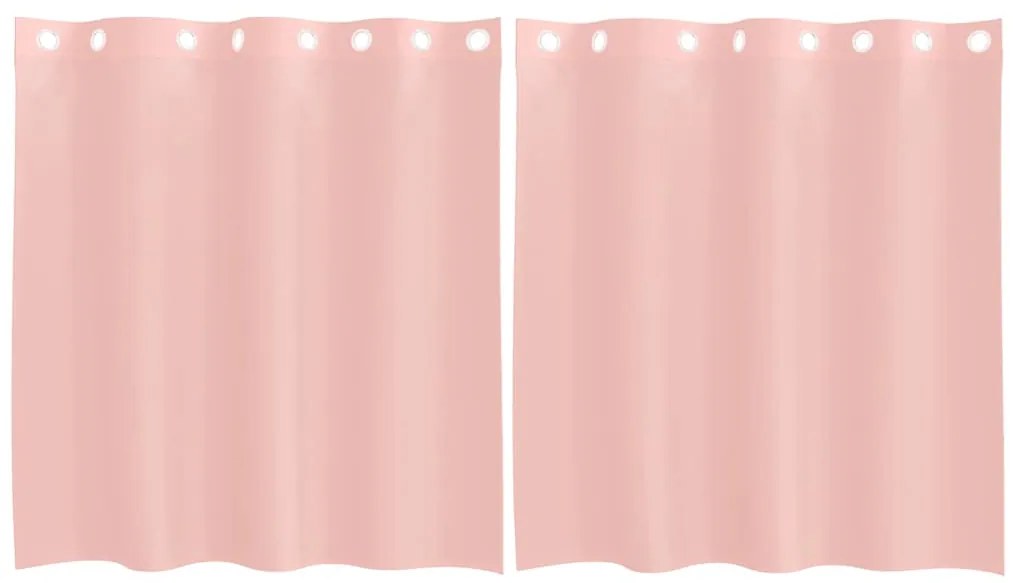 vidaXL Κουρτίνες Voile με ροδέλες 2 τεμάχια Ροζ 140x140 εκ.