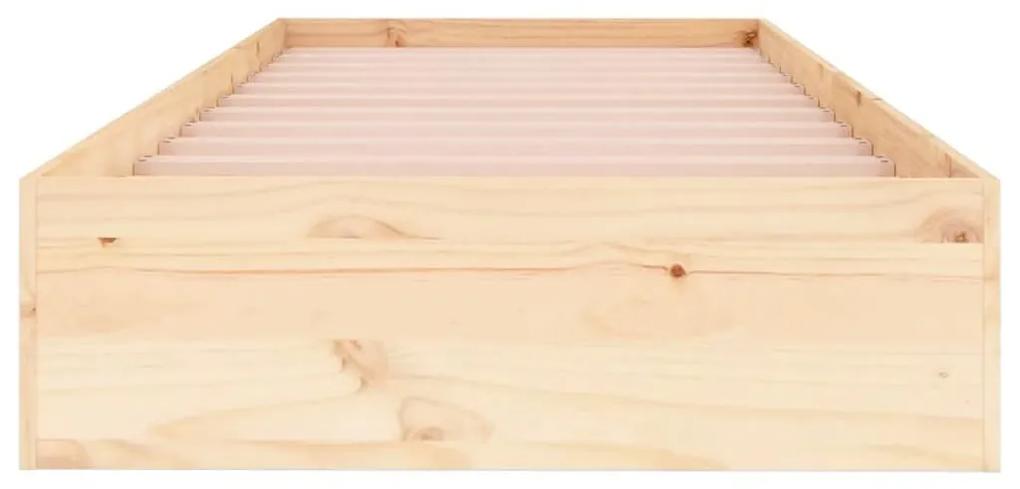 Πλαίσιο Κρεβατιού 75 x 190 εκ. από Μασίφ Ξύλο Small Single - Καφέ