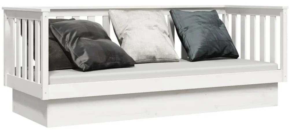 vidaXL Κρεβάτι ημέρας χωρίς στρώμα Λευκό 75x190 cm Στερεό ξύλο πεύκο