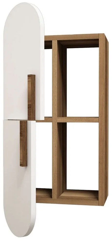 Ραφιέρα Τοίχου HM9522.03 35x22x80cm Walnut-White Μελαμίνη