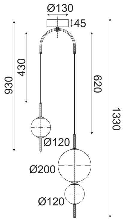 ΚΡΕΜΑΣΤΟ ΦΩΤΙΣΤΙΚΟ LED 15W 3000K 1500LM AMELIA ΜΑΥΡΟ ΜΕΤ/ΚΟ+ΛΕΥΚΟ ΓΥΑΛΙ D37XH130CM - 1.5W - 20W - TNK323LED15P